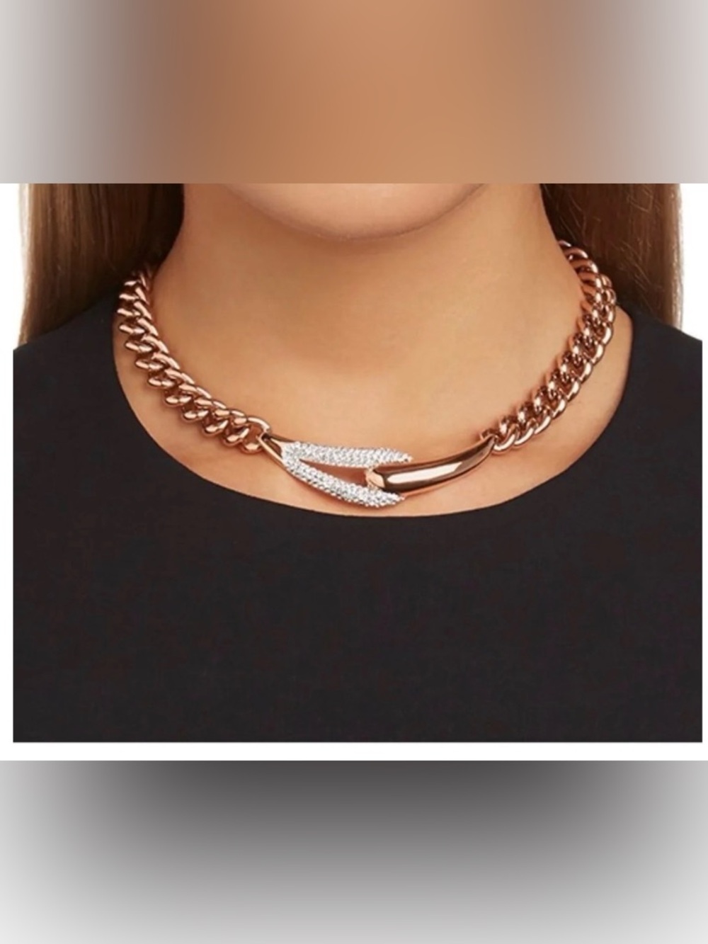 100% authentic Swarovski Crystal 'Every' Medium Rose Gold Plated Pave Necklace